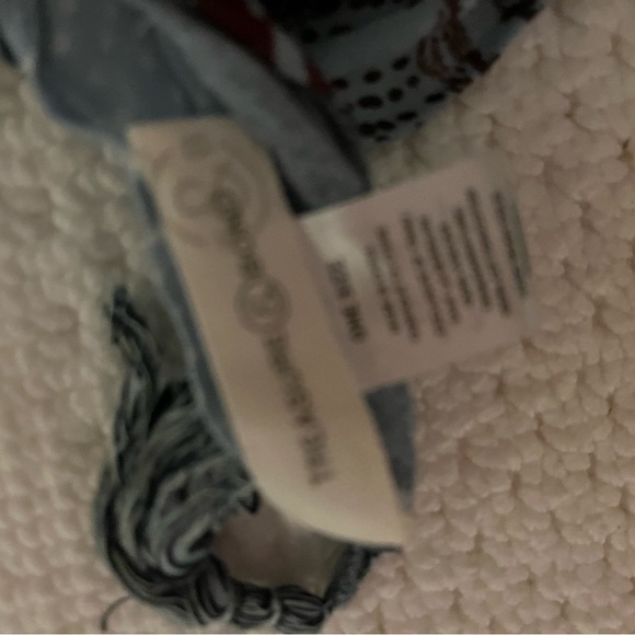 Treasure & Bond Blue with Burgundy Printed Scarf - Picture 2 of 2